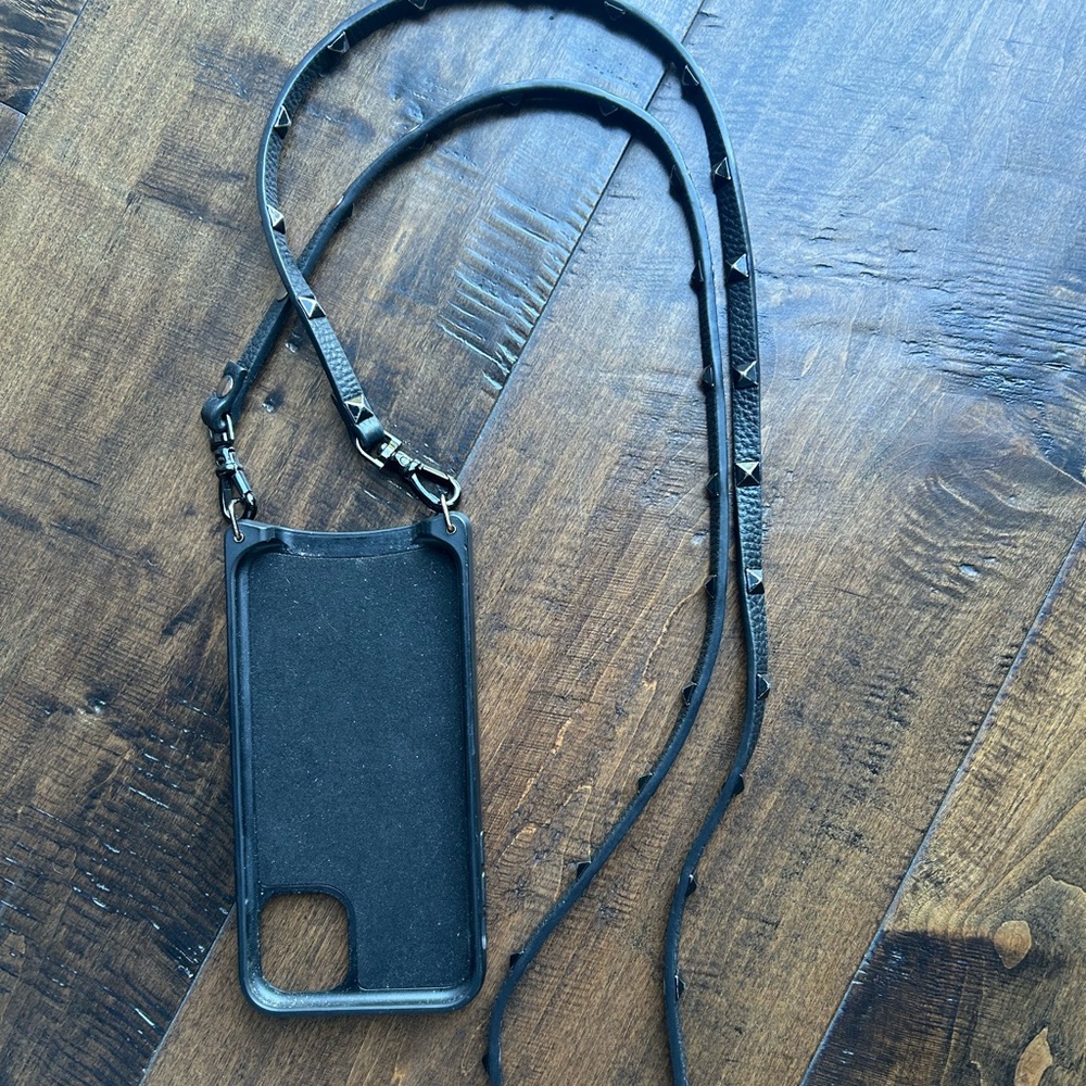 Bandolier Black Crossbody Key Holder with Gold Accents